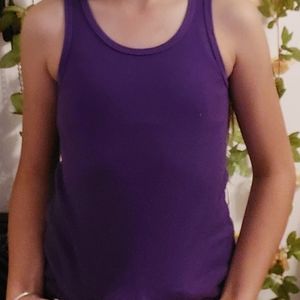 A purple tank top